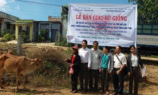 Hỗ trợ các hộ nghèo khuyết tật và trẻ mồ côi phát triển chăn nuôi trâu, bò giống trên địa bàn tỉnh.